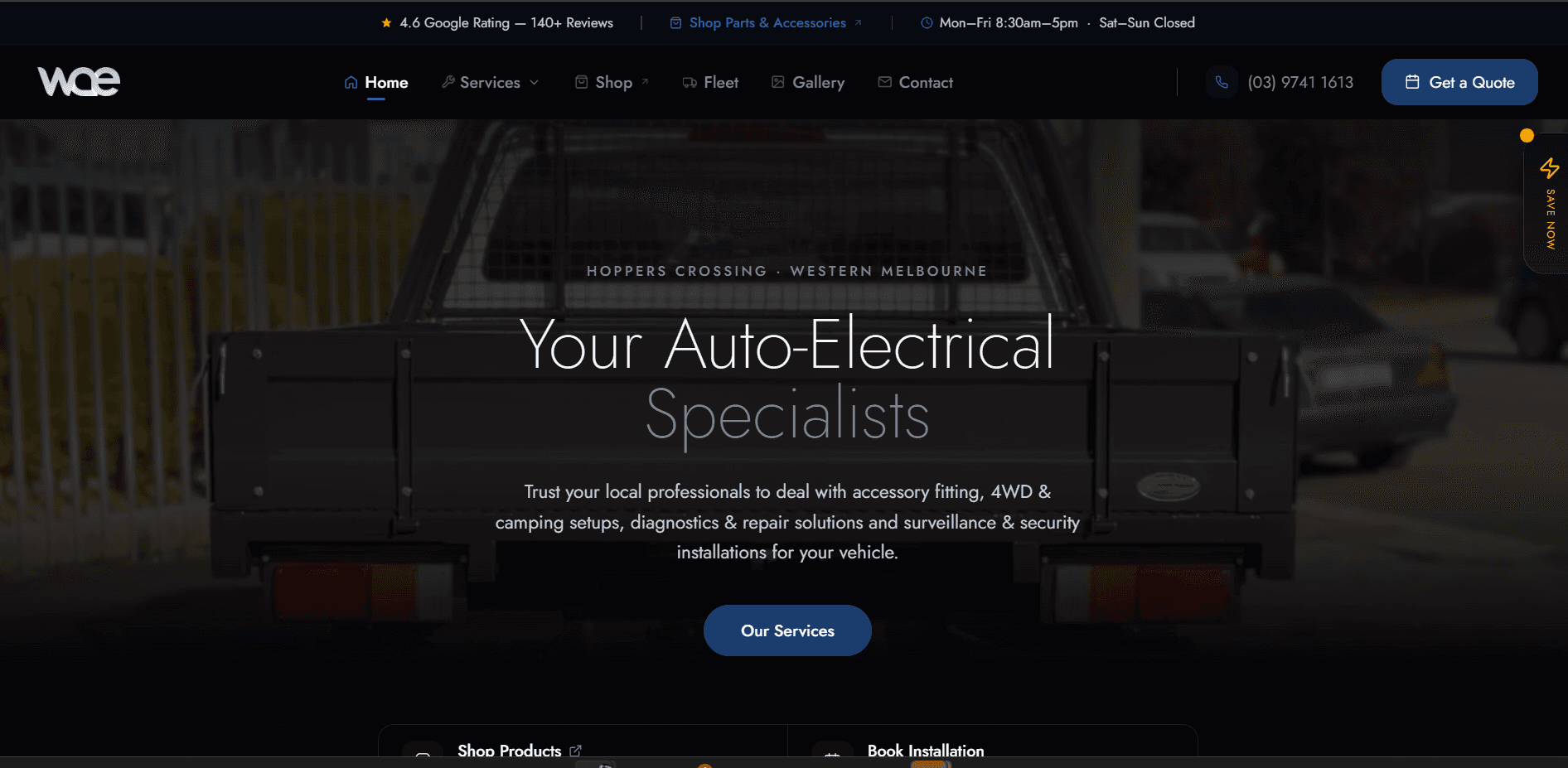 Werribee Auto Electrician brand website